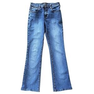 Express Stretch Mid-Rise Fit & Flare Jeans Size 3/4